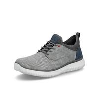 Slip-On Sneaker RIEKER, Herren, Gr. 40, grau, jeansblau, Lederimitat, Textil, Schuhe, Slipper, Halbschuh, Freizeitschuh, Sneaker zum Schlupfen (19462001-40) grau, jeansblau