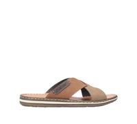 Pantolette RIEKER, Herren, Gr. 40, braun (nussbraun, taupe), Leder, Lederimitat, Schuhe Pantolette, Sommerschuh, Schlappen, Poolslide, 150 Jahre RIEKER Jubiläumsartikel (24535601-40) nussbraun, taupe