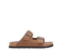 Rieker Herren Pantoletten Braun, Herren, Größe: 43, Material: Leder/Synthetik