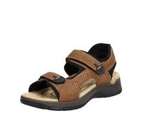 Trekkingsandale RIEKER Gr. 45, schwarz (hellbraun, schwarz) Herren Schuhe Sommerschuh, Outdoorsandale, Freizeitsandale, mit Klettverschlüssen (75840034-45)