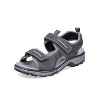 Rieker Herren Sandaletten 21861, Männer Sandalen,bequem,flach,Sommerschuhe,Freizeitschuhe,offene,Schuhe,Strandschuhe,grau Kombi (00),46 EU / 11 UK