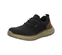 Slip-On Sneaker RIEKER, Herren, Gr. 45, Textil, schwarz (schwarz, braun), Lederimitat, Textil, Schuhe, Schlupfschuh, Halbschuh, Freizeitsneaker mit Gummizug, schmale Form (98475907-45) schwarz, braun