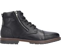 Rieker Herren Schnürstiefel Schwarz, Herren, Größe: 43, Material: Glattleder/Textil