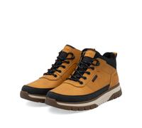 Schnürboots RIEKER, Herren, Gr. 42, ockergelb, schwarz, Lederimitat, Textil, kontrastfarbene Details, sportlich, Schuhe, Outdoorboots, Sneakerboots mit wasserabweisender TEX-Membran (41989319-42) ocke