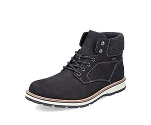 Rieker Herren Schnürstiefeletten 38438, Männer Stiefeletten,halbstiefel,Kurzstiefel,uebergangsschuhe,uebergangsstiefel,schwarz (00),43 EU / 9 UK