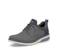 Slip-On Sneaker RIEKER, Damen, Gr. 44, grau, jeansblau, Lederimitat, Textil, unifarben mit Farbeinsatz, Schuhe, Schlupfschuh, Halbschuh, Freizeitschuh mit Prägung (10236801-44) grau, jeansblau