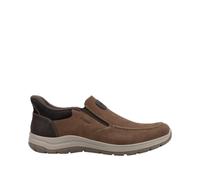 Rieker Herren Slipper Braun, Herren, Größe: 41, Material: Glattleder/Textil