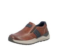 Slip-On Sneaker RIEKER, Herren, Gr. 43, braun, Glattleder, Schuhe, Schlüpfschuh, Slipper, Halbschuh, Freizeitschuh mit Kontrastbesatz (65091247-43) braun