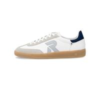 Sneaker R-RIEKER, Herren, Gr. 41, grau (weiß, grau), Leder, Veloursleder, kontrastfarbene Details, sportlich, Schuhe, Retro-Sneaker, Freizeitschuh, Halbschuh mit gepolsterter Einlage (71571807-41) wei