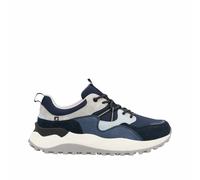 Slip-On Sneaker RIEKER SPORT "Castello", Herren, Gr. 46, grau (dunkelblau, grau), Textil, Lederimitat, sportlich, Schuhe, Halbschuh, Freizeitschuh, Slip in mit herausnehmbarer Soft-Einlage (91725045-4