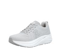 Plateausneaker RIEKER SPORT, Herren, Gr. 46, hellgrau, Textil, unifarben, Schuhe Plateausneaker, Freizeitsneaker, Halbschuh, Schnürschuh mit Plateausneaker (93972512-46) hellgrau