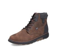 Winterboots RIEKER, Herren, Gr. 40, schwarz (braun, schwarz), Lederimitat, Nubukleder, Textil, unifarben mit Farbeinsatz, Schuhe, High Top Sneaker, Schnürstiefelette mit TEX-Membran, schmale Form (899