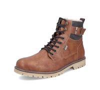Winterstiefelette RIEKER, Herren, Gr. 47, cognac, dunkelbraun, Lederimitat, Nubuklederimitat, unifarben mit Farbeinsatz, Schuhe, Winterboots, Schnürboots mit wasserabweisender riekerTEX-Membran (16389