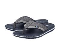 Zehentrenner RIEKER, Herren, Gr. 44, grau, Lederimitat, Textil, Schuhe Zehentrenner, Sommerschuh, Strandschuh mit weicher Leder-Innensohle (75106946-44) grau