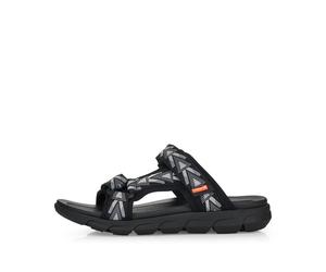 Rieker Herrenschuhe Pantoletten schwarz-grau/schwarz schwarz-grau/schwarz - Gr. - 42