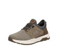 Rieker Slip-On Sneaker Herren Taupe/Braun Lederimitat/Textil Gr. 43 mit Gummizug