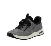 Rieker Slip-On Sneaker Ready2GO Damen Halbschuh sportlich grau Gr. 42 Lederimitat/Textil