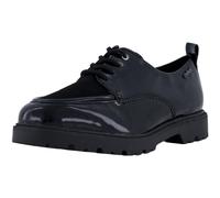 Schnürschuh RIEKER, Damen, Gr. 37, schwarz, Lacklederimitat, Textil, glänzend, Schuhe Schnürschuh, Loafer, Halbschuh, Business-Schuh mit weicher Innensohle (67976836-37) schwarz