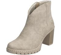 Ankleboots RIEKER, Damen, Gr. 42, grau (beige), Nubuklederimitat, unifarben, Schuhe Stiefelette Ankleboots, Stiefelette, Plateauboots, Blockabsatz, in eleganter Optik (16215249-42) beige