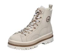 Winterstiefelette RIEKER, Damen, Gr. 42, hellbeige, Lederimitat, Schuhe, Plateauboots, Schnürboots, Profilsohle, mit Warmfutter (11112066-42) hellbeige