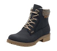 Rieker Damen Schnürstiefeletten Y9118, Frauen Stiefeletten, wasserabweisend, riekerTEX,Winterschuhe,gefüttert,Boots,Stiefel,blau (14),37 EU / 4 UK