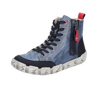Rieker Schnürstiefel Damen Leder/Nubuklederimitat mit Anziehlasche Gr. 38 jeansblau