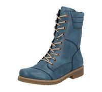 Schnürstiefelette RIEKER, Damen, Gr. 41, blau (royalblau), Lederimitat, unifarben, modisch, Schuhe, Schnürboots, Herbstboots mit gepolstertem Schaftrand (60623211-41) royalblau