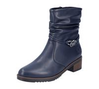 Rieker Damen Klassische Stiefeletten Y0572, Frauen Stiefeletten,reißverschluss,gerafft,Boots,Stiefel,Bootee,Booties,blau (14),42 EU / 8 UK