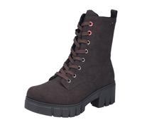 Winterboots RIEKER, Damen, Gr. 39, braun (dunkelbraun), Lederimitat, unifarben, Schuhe Winterboots, Schnürstiefelette, Schnürboots mit praktischem Reißverschluss (41119037-39) dunkelbraun