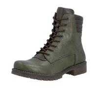 Schnürstiefelette RIEKER, Damen, Gr. 43, grün, Lederimitat, Schuhe Schnürstiefelette, Schnürboots, Profilsohle, mit Blockabsatz (29179200-43) grün