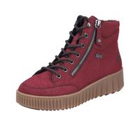 Winterboots RIEKER, Damen, Gr. 36, rot (bordeaux), Nubuklederimitat, unifarben, casual, Schuhe, Plateaustiefelette, Schnürboots mit Warmfutter und TEX-Ausstattung (28521807-36) bordeaux