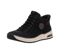 Slip-On Sneaker RIEKER "Ready2GO", Damen, Gr. 36, schwarz, Lederimitat, Schuhe, High Top Sneaker, Boots, Stiefelette mit verstärkter Fersenkappe (98504814-36) schwarz