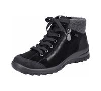 Winterboots RIEKER, Damen, Gr. 38, schwarz, Filz, Nubuklederimitat, Veloursleder, kontrastfarbene Details, Schuhe Winterboots, Outdoorboots, Winterstiefelette mit Filz-Schaftabschluss, Rieker TEX, Top