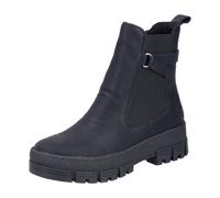 Winterstiefelette RIEKER, Damen, Gr. 39, schwarz, Elastischer Einsatz, Lederimitat, unifarben, Schuhe, Chelseaboots, Plateauboots, Klassik-Stiefelette mit Warmfutter, Topseller (50691910-39) schwarz
