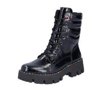 Schnürstiefelette RIEKER "Rieker Stiefelette Lederimitat", Damen, Gr. 40, schwarz (schwarz lack), Lederimitat, casual, Schuhe (61818536-40) schwarz lack