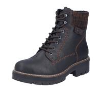 Winterstiefelette RIEKER, Damen, Gr. 37, schwarz, dunkelbraun, Lederimitat, Textil, Schuhe, Schnürboots, Winterboots mit wasserabweisender riekerTEX-Membran (72610942-37) schwarz, dunkelbraun