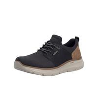 Slip-On Sneaker RIEKER, Herren, Gr. 44, Textil, schwarz (schwarz, braun), Lederimitat, Textil, Schuhe, Schlupfschuh, Halbschuh, Freizeitsneaker mit Gummizug, schmale Form (98475907-44) schwarz, braun