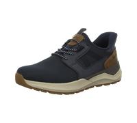Rieker Slip-On Sneaker Ready2GO Herren Gr. 41 dunkelblau/nussbrau Textil/Lederimitat mit Gummizug