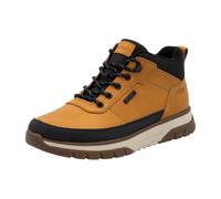 Schnürboots RIEKER, Herren, Gr. 42, ockergelb, schwarz, Lederimitat, Textil, kontrastfarbene Details, sportlich, Schuhe, Outdoorboots, Sneakerboots mit wasserabweisender TEX-Membran (41989319-42) ocke