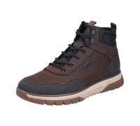 Schnürstiefelette RIEKER "Rieker Stiefelette Leder", Herren, Gr. 47, schwarz (schwarz, braun), Leder, casual, Schuhe (37624922-47) schwarz, braun