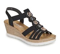 Rieker Keilabsatzsandalen 619B2-00 in Schwarz 36