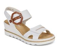 Rieker Damen Keilsandalen 67476, Frauen Sandalen,Sommerschuhe,Freizeitschuhe,offene Schuhe,Strandschuhe,Weiss Kombi (83),39 EU / 6 UK