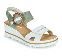 Rieker Damen Klassische Sandalen 67476, Frauen Sandalen,Sommerschuhe,Freizeitschuhe,offene Schuhe,Strandschuhe,Weiss Kombi (81),41 EU / 7.5 UK