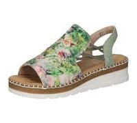 Sandale RIEKER, Damen, Gr. 39, mint multi, Nubuklederimitat, Textil, mehrfarbig, Schuhe Sandale, Sommerschuh, Sandalette, Keilabsatz, in modischer Optik (48524652-39) mint multi