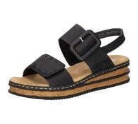 Rieker Damen Klassische Sandalen 62950, Frauen Sandalen,Sommerschuhe,Freizeitschuhe,offene Schuhe,Strandschuhe,schwarz (00),42 EU / 8 UK