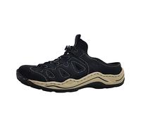 Clog RIEKER, Damen, Gr. 36, schwarz, Nubuklederimitat, Textil, casual, Schuhe, Sabot, Schlupfschuh, Schlappen in schmaler Form (36082203-36) schwarz