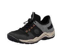 Slip-On Sneaker RIEKER, Damen, Gr. 36, schwarz, grau, Lederimitat, Textil, Schuhe, Slipper, Schlupfschuh, Freizeitsneaker mit Schnellverschluss (74839223-36) schwarz, grau