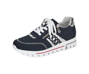 Rieker L2808-14 pazifik/silber Sportliche Schnürer FS 2021 für Damen, blau, Größe 41 EU