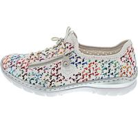 Rieker Sneaker L3252 Slip-On Kunstleder mit MemoSoft Weiß/Bunt Damen Gr. 38