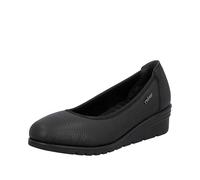 Keilpumps RIEKER, Damen, Gr. 36, schwarz, Glattleder, unifarben, klassisch, Schuhe, Ballerina, Schlupfschuh, Slipper mit leichter Struktur im Obermaterial (77049027-36) schwarz